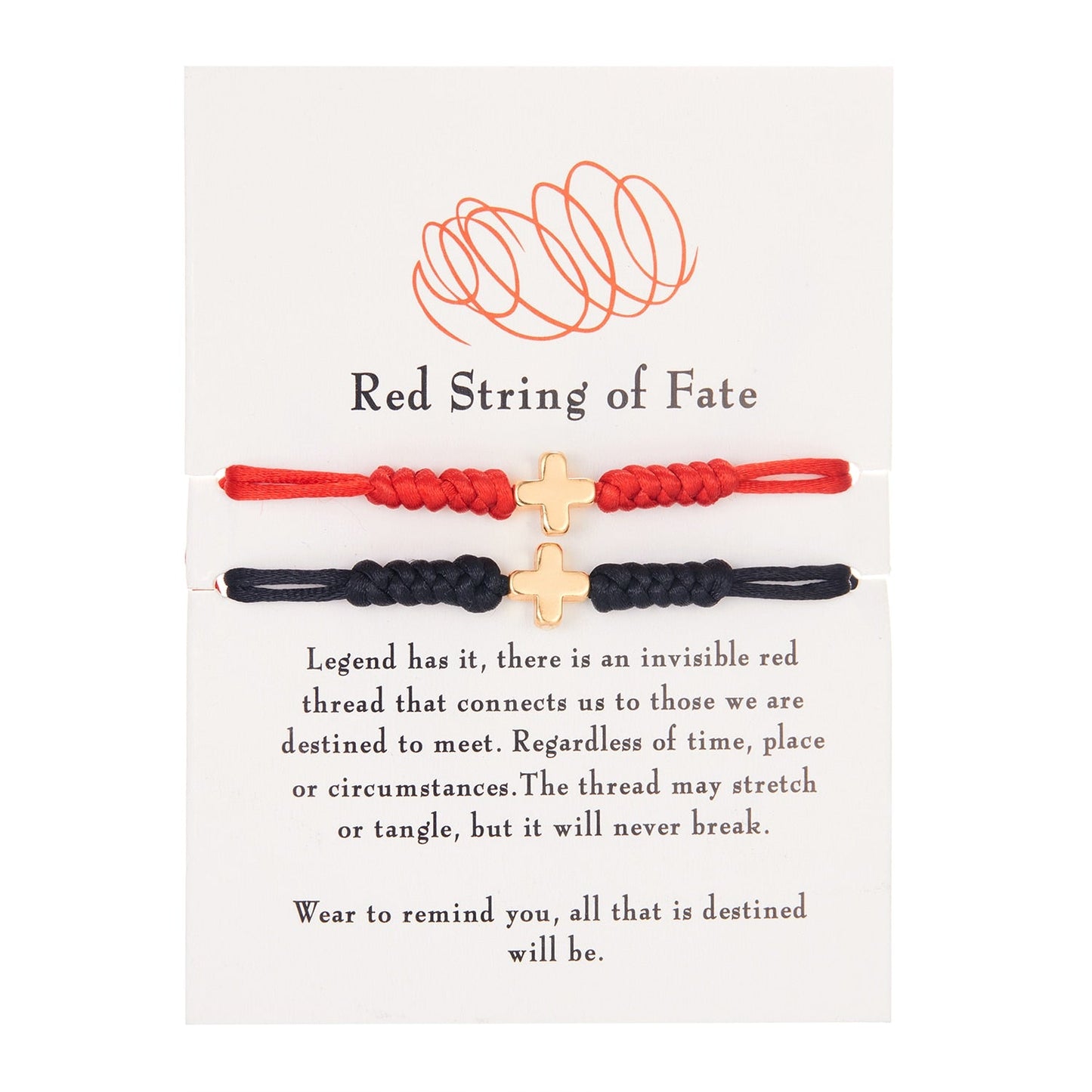 2Pcs 7 Knots Red Black String Bracelet - Orchid Unique