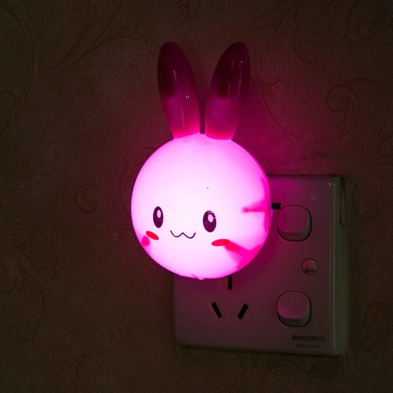 3 Colors LED Cartoon Rabbit Night Lamp - Orchid Unique