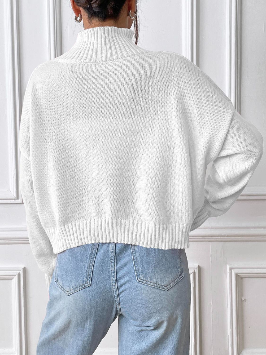 Turtleneck Long Sleeve Sweater Orchid Unique 