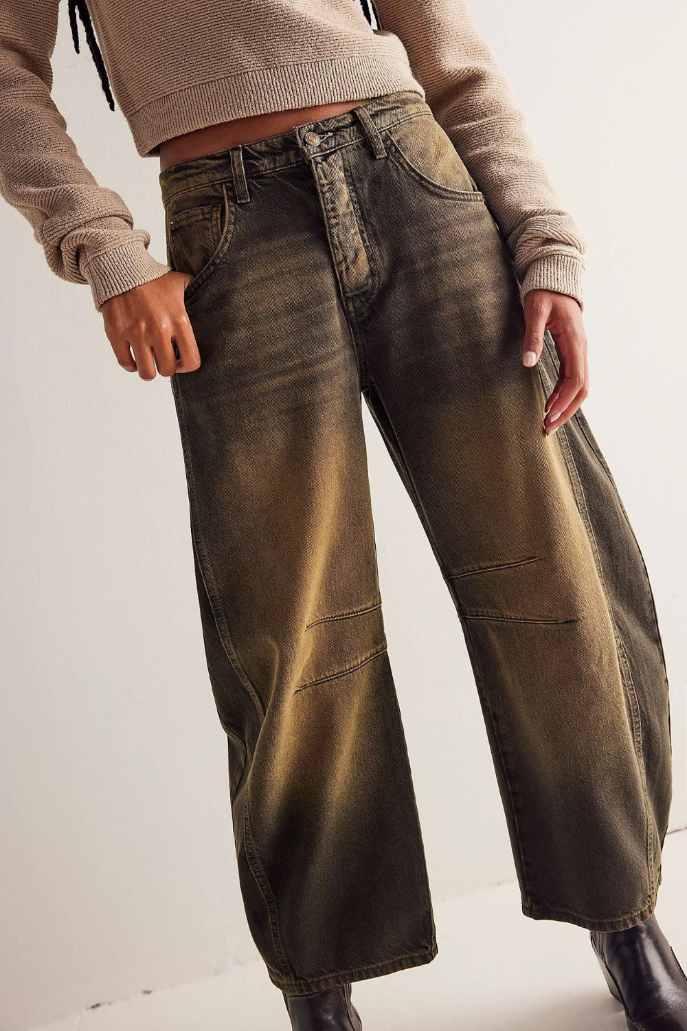 Wide Leg Jeans with Pockets Orchid Unique 