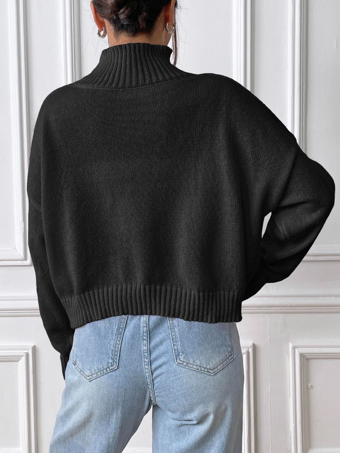 Turtleneck Long Sleeve Sweater Orchid Unique 