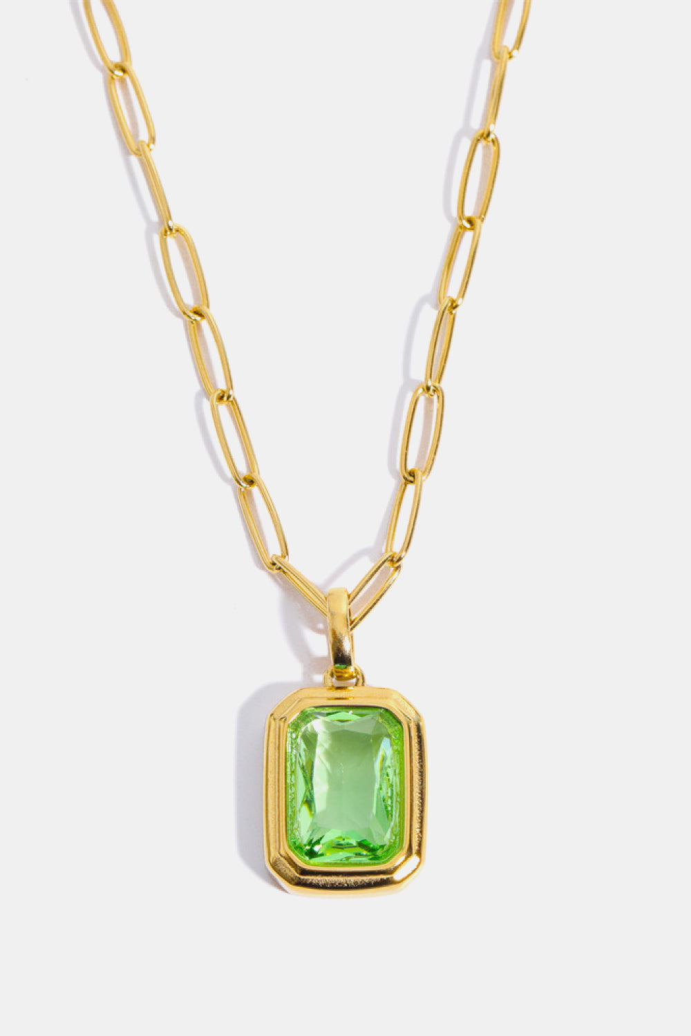 Zircon 18K Gold-Plated Geometrical Shape Pendant Necklace Orchid Unique 