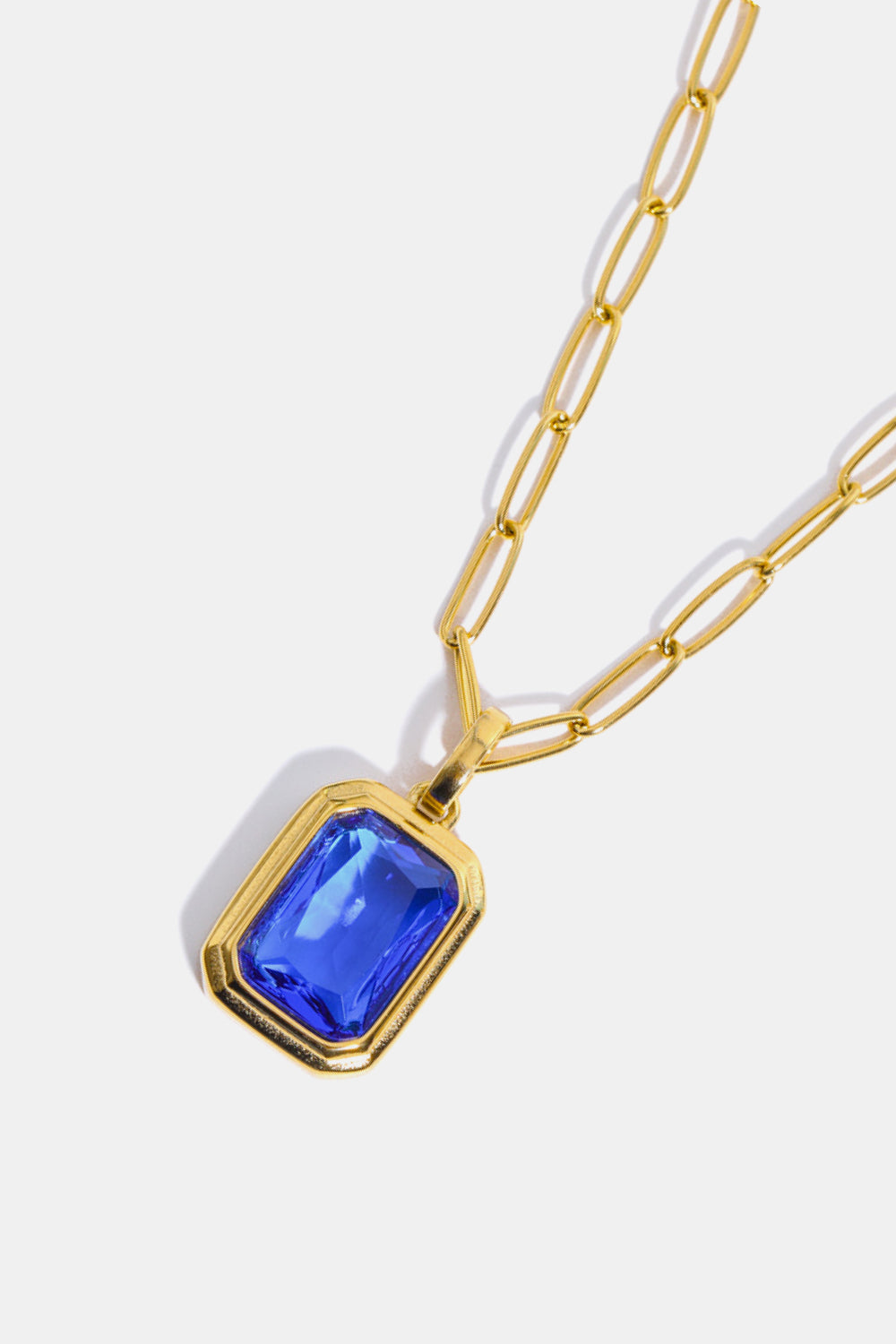 Zircon 18K Gold-Plated Geometrical Shape Pendant Necklace Orchid Unique 