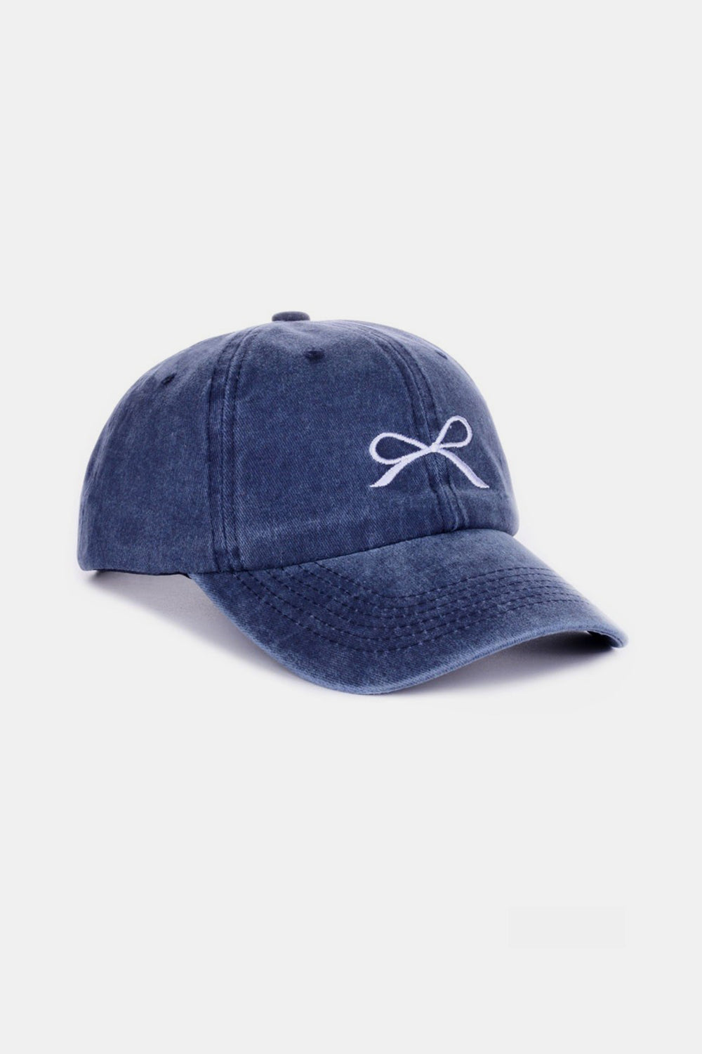 Zenana Bow Embroidered Washed Cotton Caps Orchid Unique 