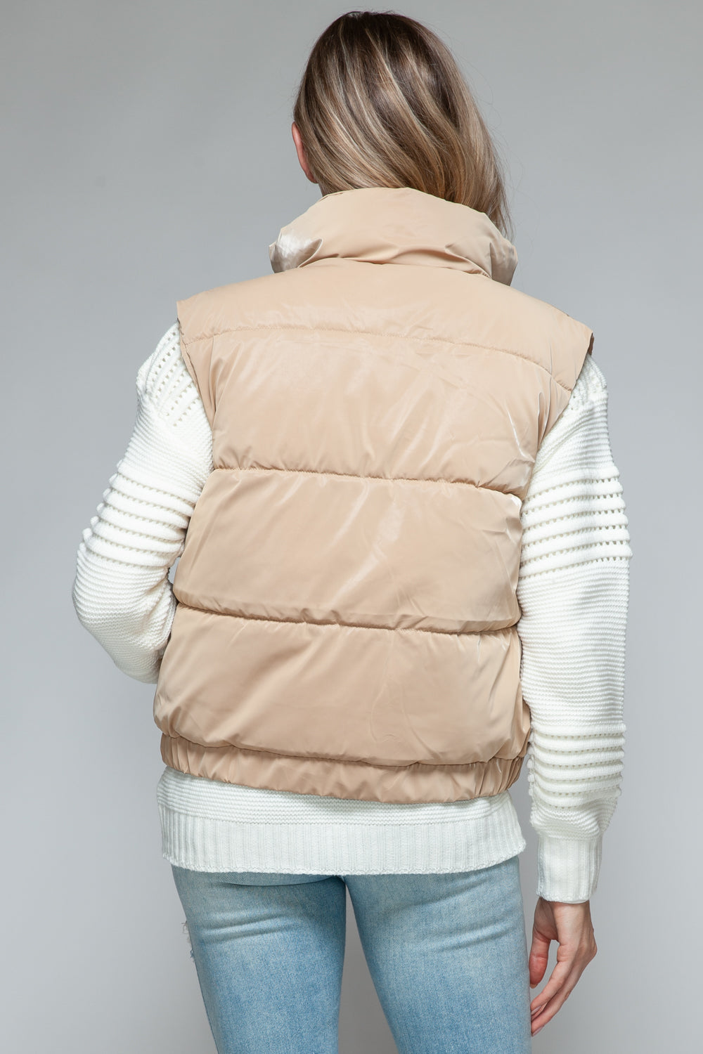 Snobbish Fine Fur Lining Quilted Vest Orchid Unique 