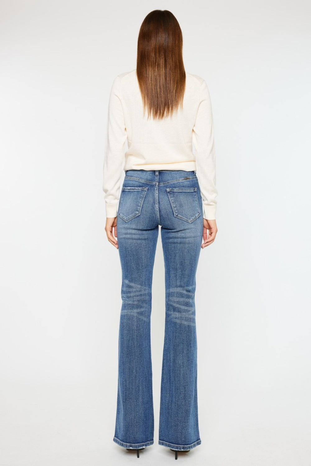 Kancan Cat's Whiskers High Waist Flare Jeans Orchid Unique 