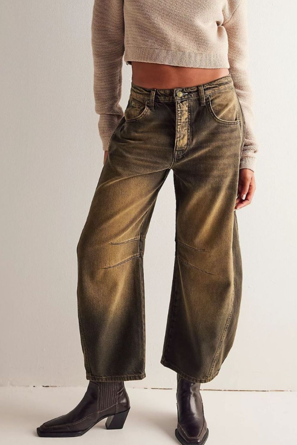 Wide Leg Jeans with Pockets Orchid Unique 