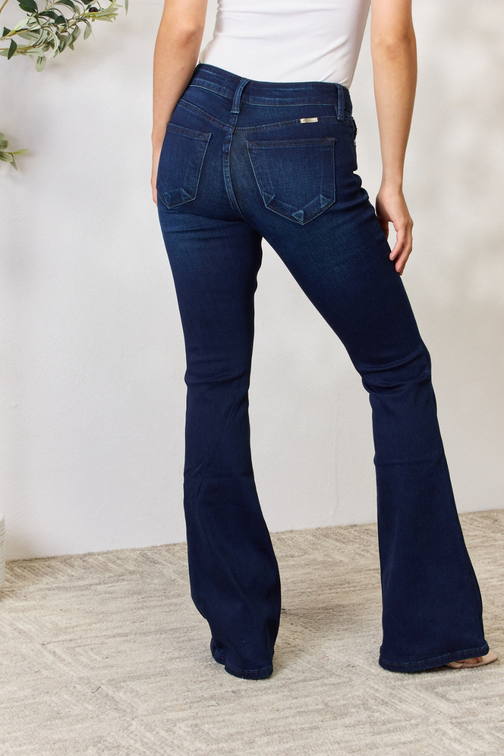 Kancan Full Size Mid Rise Flare Jeans Orchid Unique 