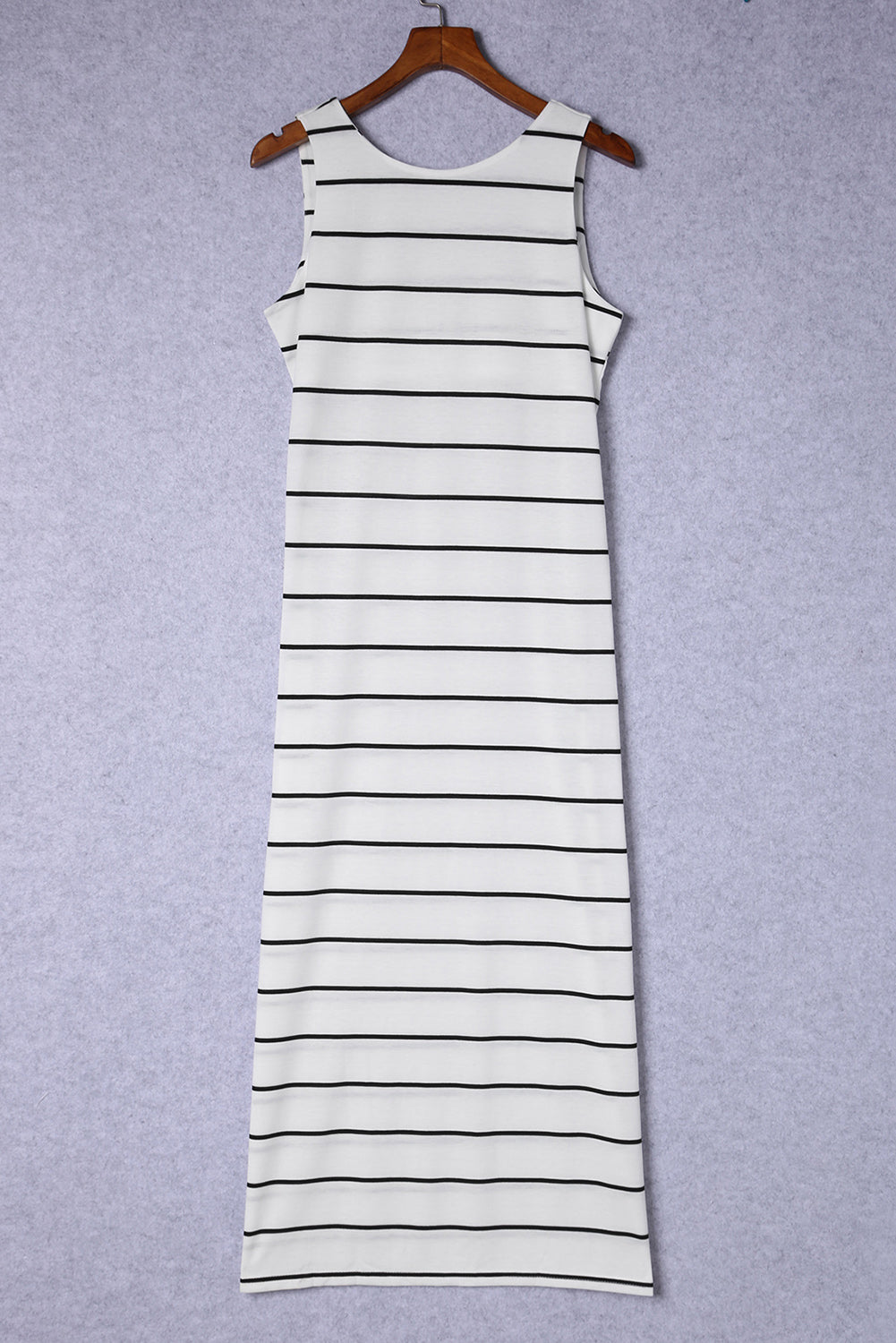 Striped Slit Sleeveless Maxi Dress Orchid Unique 