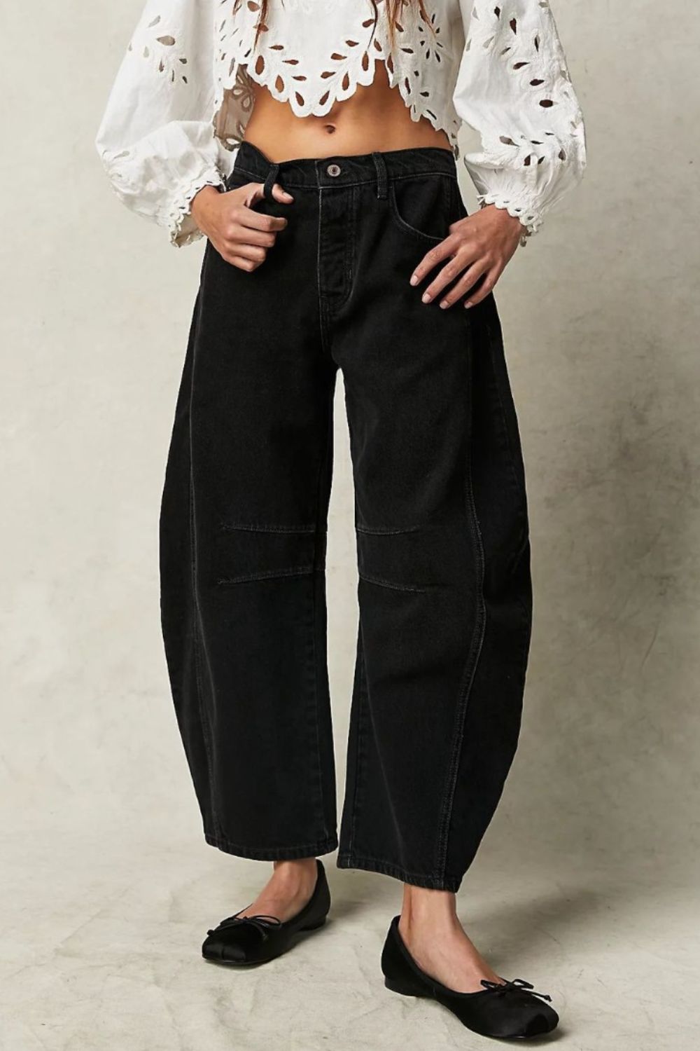 Wide Leg Jeans with Pockets Orchid Unique 