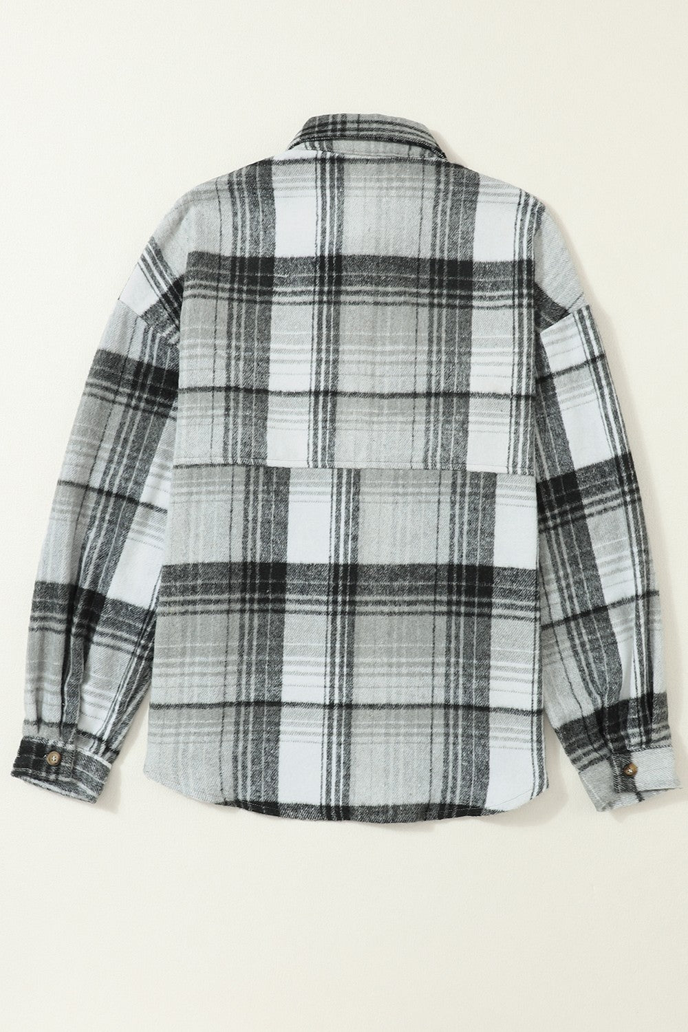 Double Take Plaid Dropped Shoulder Shacket Orchid Unique 