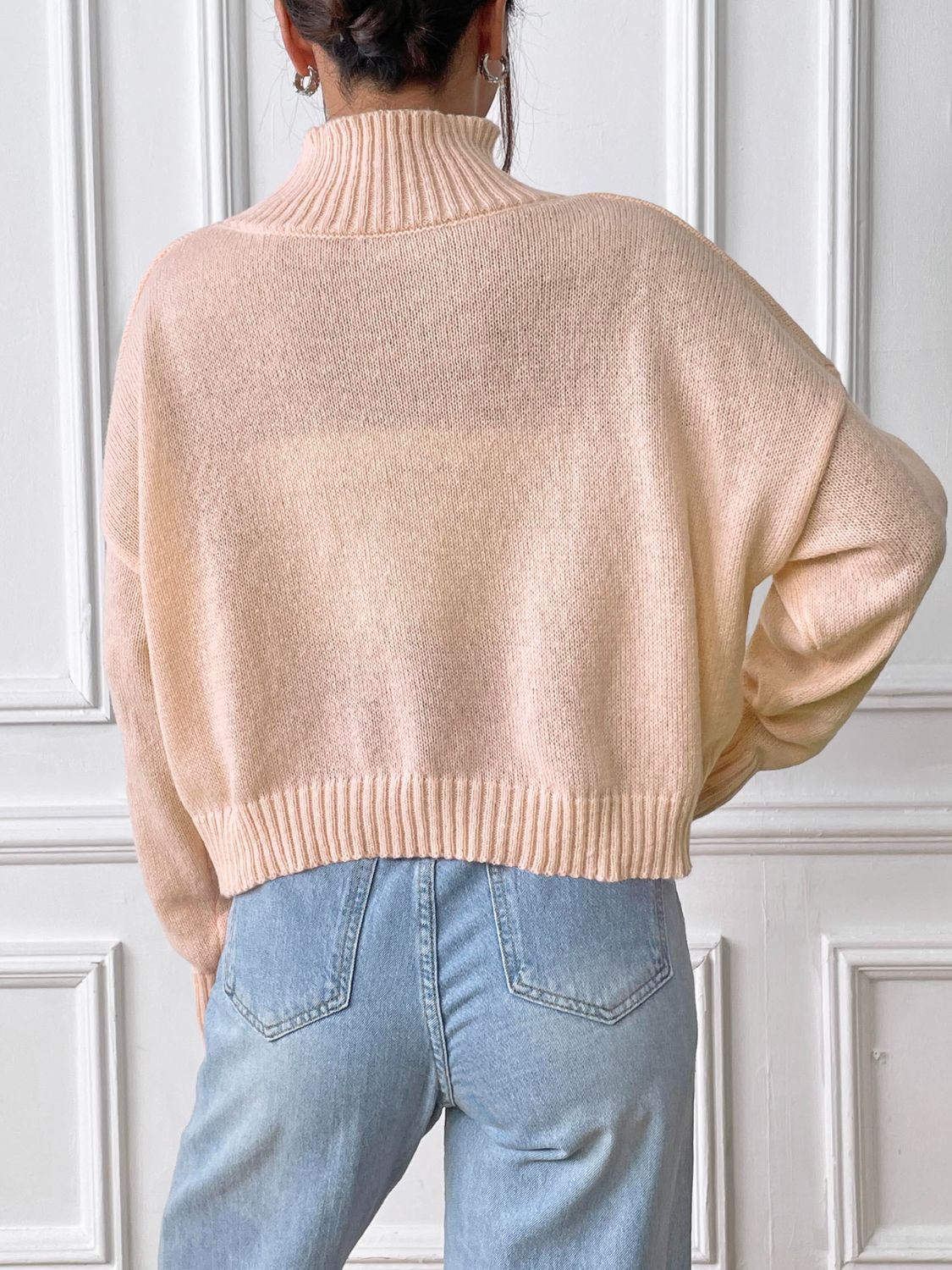 Turtleneck Long Sleeve Sweater Orchid Unique 