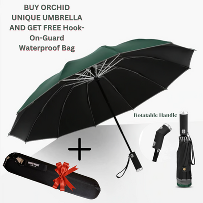 2024 Orchid Unique Windproof LED + Reflective Light Umbrella