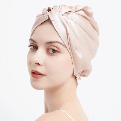 19 Momme Mulberry Silk Sleep Bonnet – Adjustable Twisted Turban