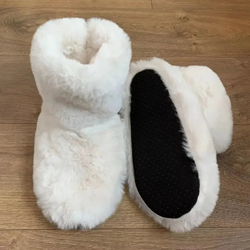 Women's Fuzzy Winter Indoor Slippers – Warm Plush Flat Shoes for Cozy Comfort Orchid Unique 