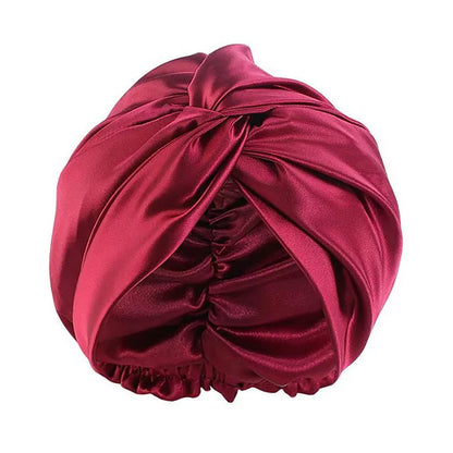 19 Momme Mulberry Silk Sleep Bonnet – Adjustable Twisted Turban