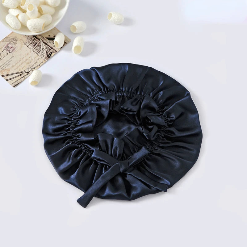Double‑Layer 100% Mulberry Silk Turban Sleep Cap – Eco Silk Bonnet