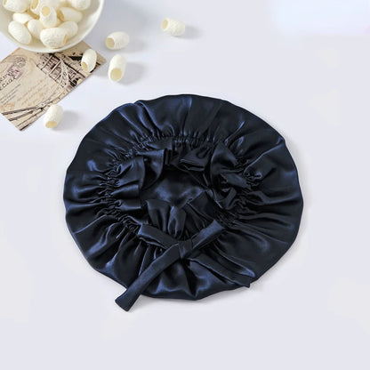Double‑Layer 100% Mulberry Silk Turban Sleep Cap – Eco Silk Bonnet