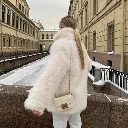 Luxury Eco-Coat: Your Royal Faux Fur Statement Piece