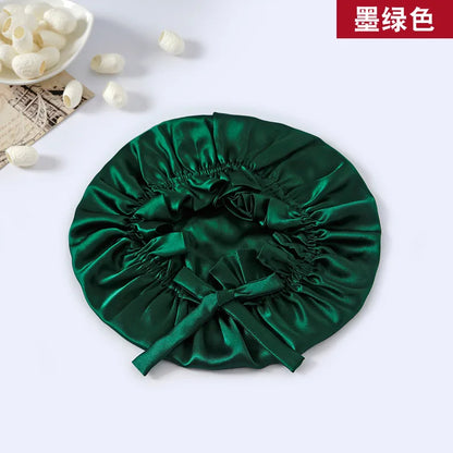 Double‑Layer 100% Mulberry Silk Turban Sleep Cap – Eco Silk Bonnet