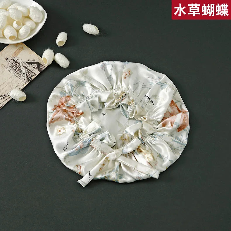 Double‑Layer 100% Mulberry Silk Turban Sleep Cap – Eco Silk Bonnet