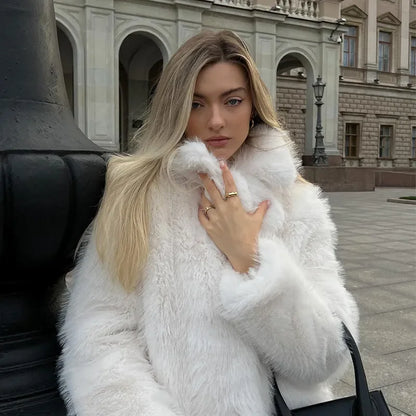 Luxury Eco-Coat: Your Royal Faux Fur Statement Piece