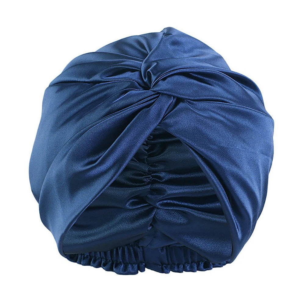 19 Momme Mulberry Silk Sleep Bonnet – Adjustable Twisted Turban