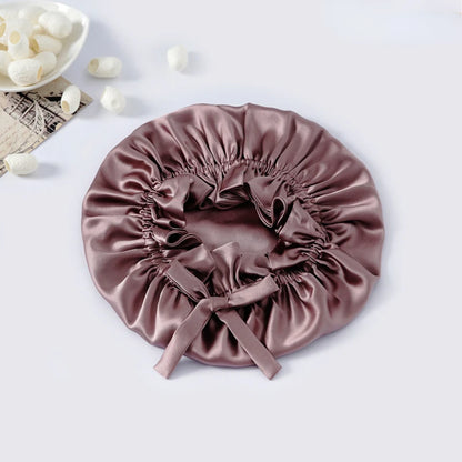 Double‑Layer 100% Mulberry Silk Turban Sleep Cap – Eco Silk Bonnet