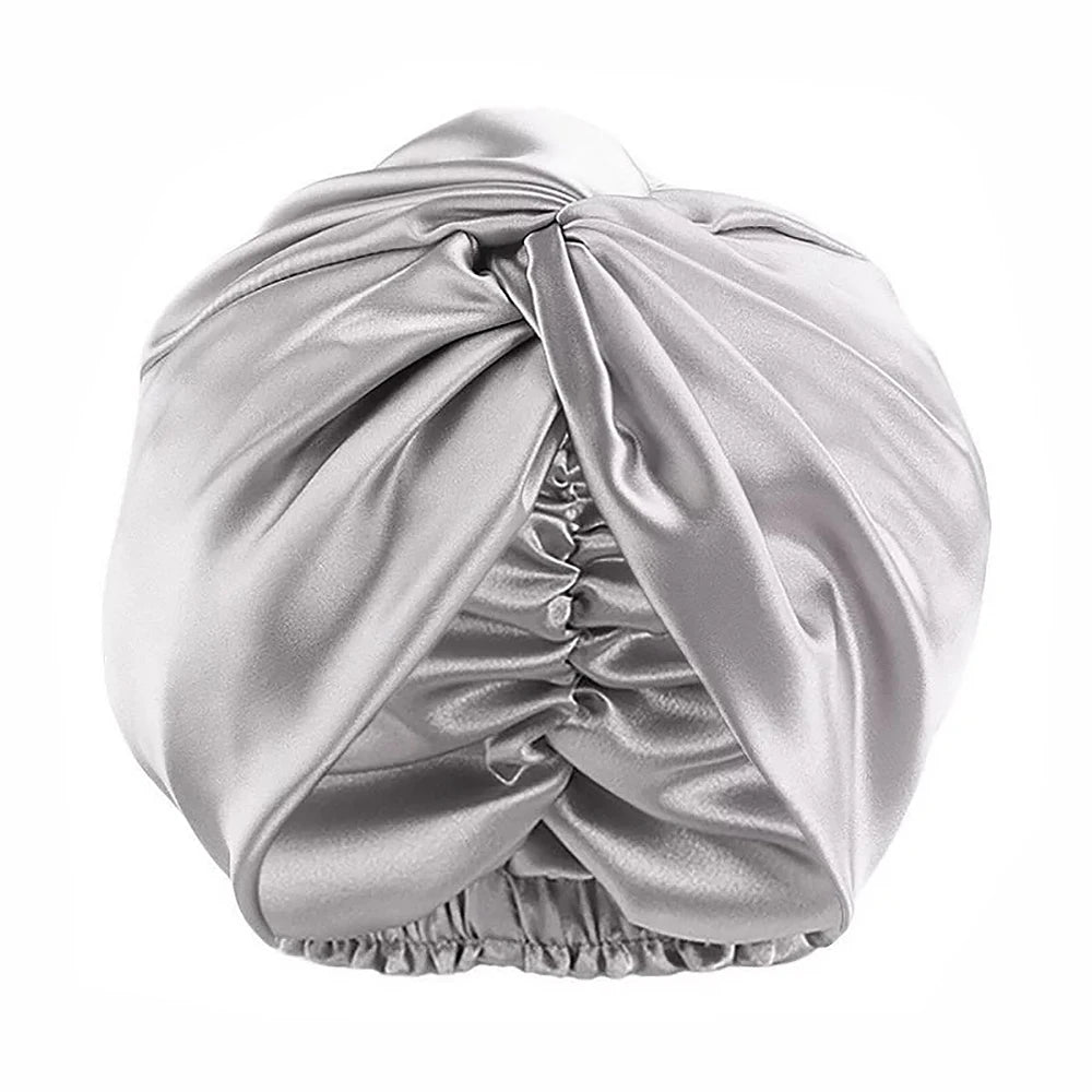 19 Momme Mulberry Silk Sleep Bonnet – Adjustable Twisted Turban