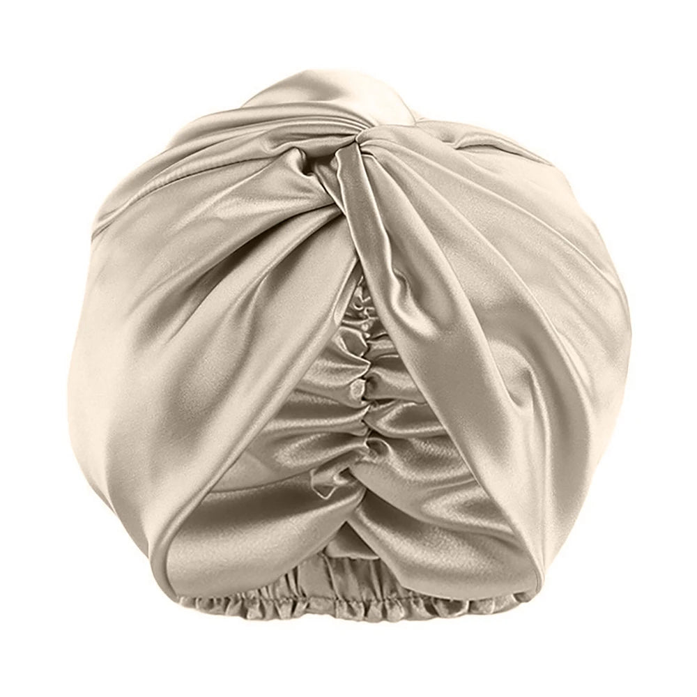 19 Momme Mulberry Silk Sleep Bonnet – Adjustable Twisted Turban
