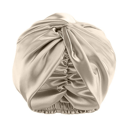 19 Momme Mulberry Silk Sleep Bonnet – Adjustable Twisted Turban