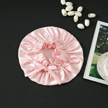 Double‑Layer 100% Mulberry Silk Turban Sleep Cap – Eco Silk Bonnet