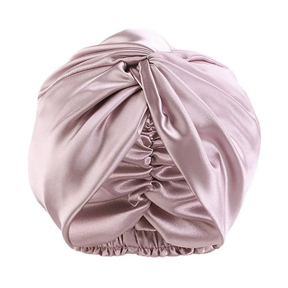 19 Momme Mulberry Silk Sleep Bonnet – Adjustable Twisted Turban
