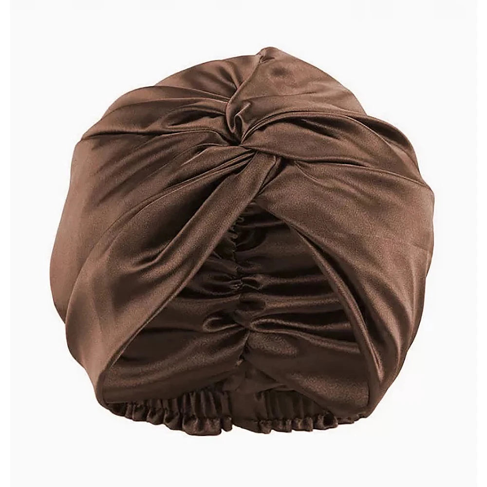 19 Momme Mulberry Silk Sleep Bonnet – Adjustable Twisted Turban