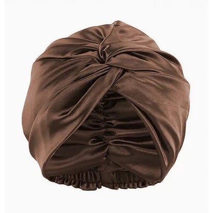 19 Momme Mulberry Silk Sleep Bonnet – Adjustable Twisted Turban