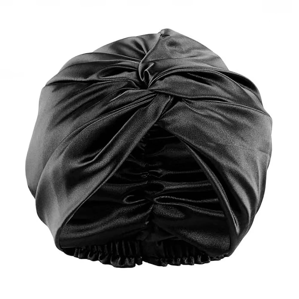 19 Momme Mulberry Silk Sleep Bonnet – Adjustable Twisted Turban