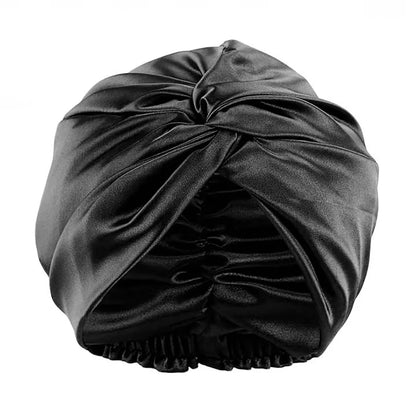 19 Momme Mulberry Silk Sleep Bonnet – Adjustable Twisted Turban