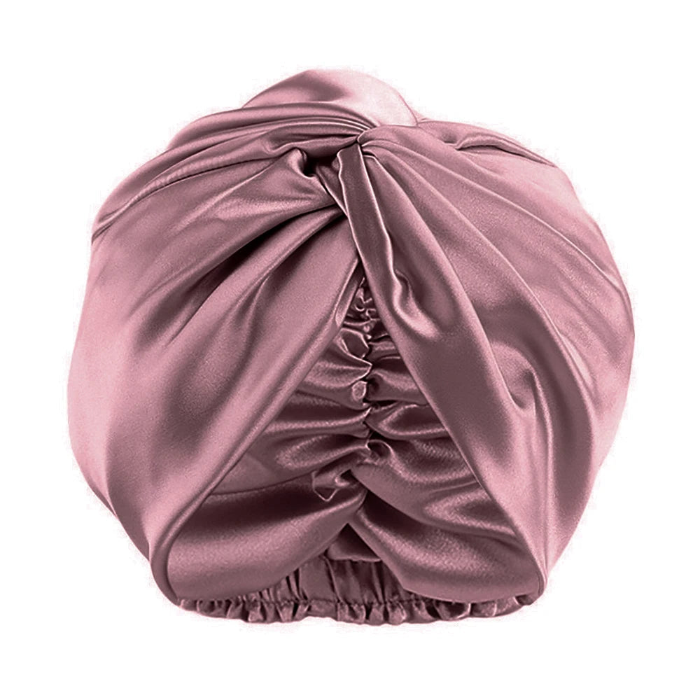 19 Momme Mulberry Silk Sleep Bonnet – Adjustable Twisted Turban