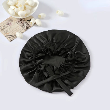 Double‑Layer 100% Mulberry Silk Turban Sleep Cap – Eco Silk Bonnet