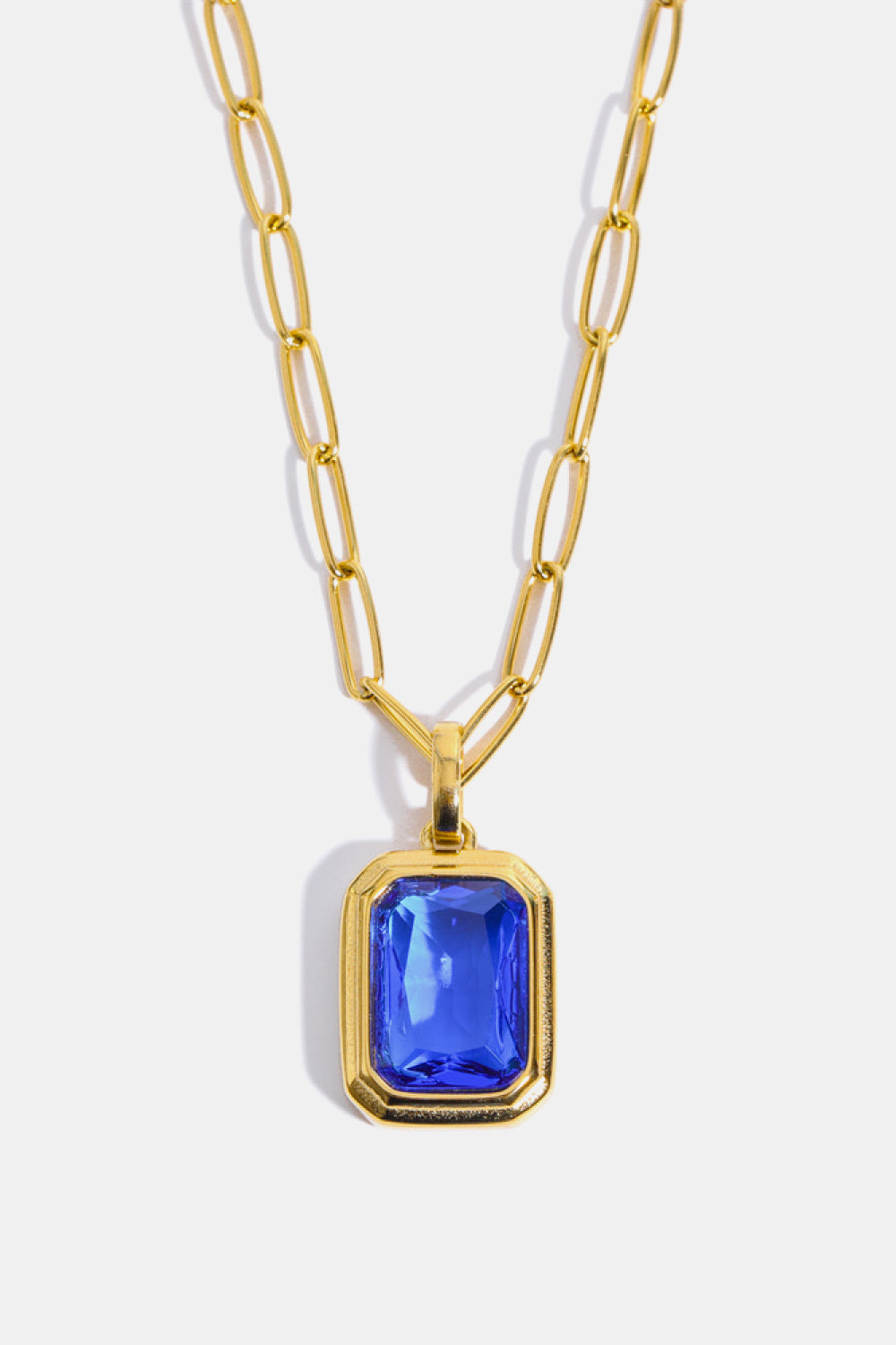 Zircon 18K Gold-Plated Geometrical Shape Pendant Necklace Orchid Unique 