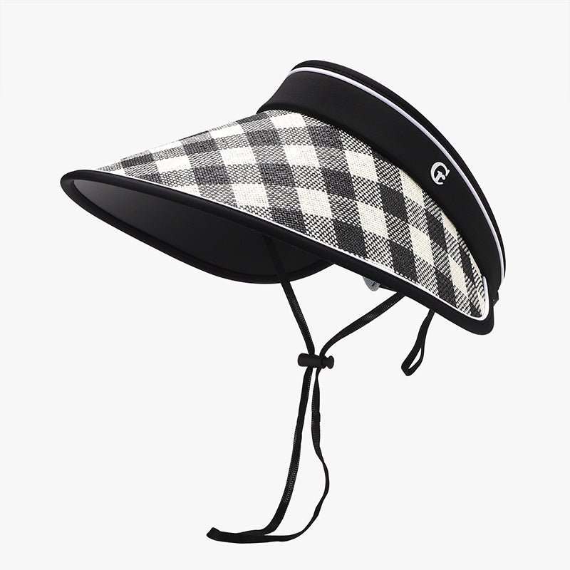 Plaid Natural Grass Adjustable Sun Hat Orchid Unique 