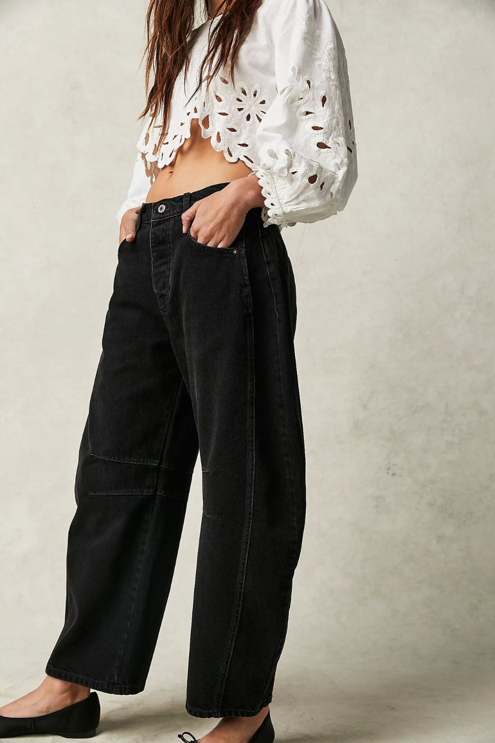 Wide Leg Jeans with Pockets Orchid Unique 