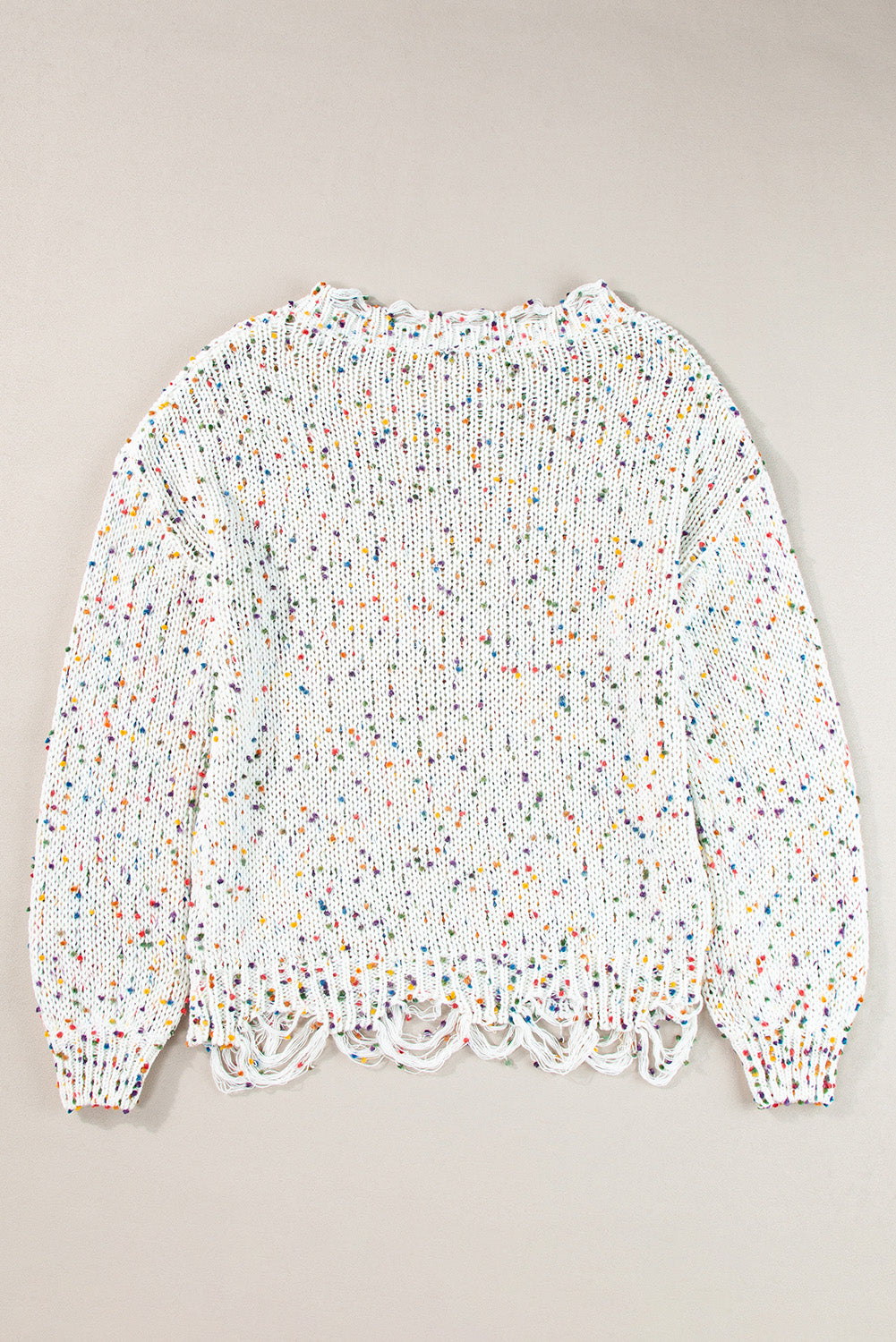 Confetti Round Neck Dropped Shoulder Sweater Orchid Unique 