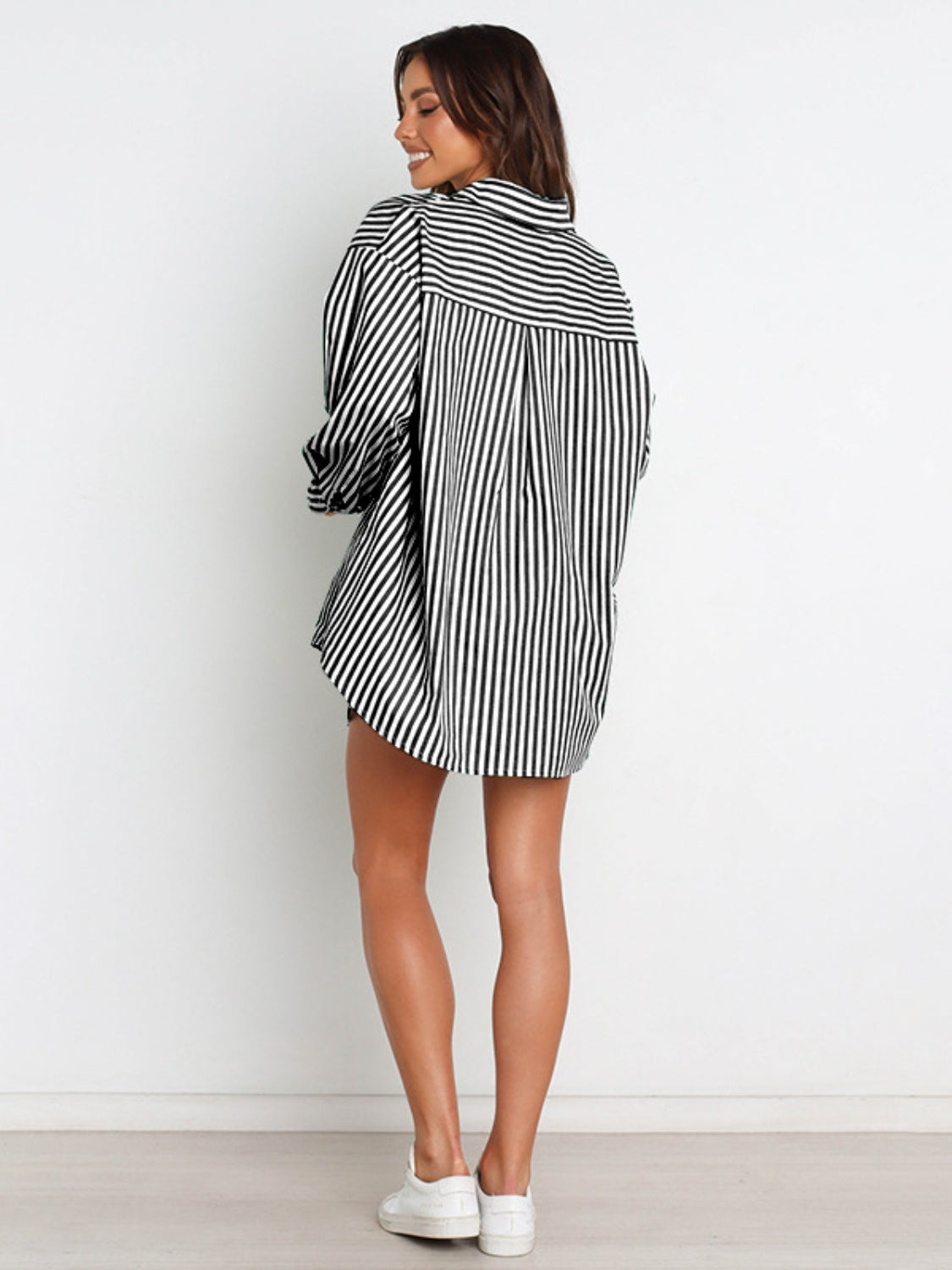 Striped Dropped Shoulder Shirt and Shorts Set Orchid Unique 