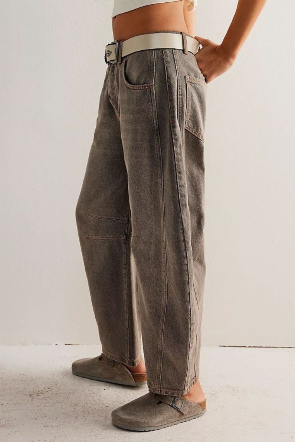 Wide Leg Jeans with Pockets Orchid Unique 