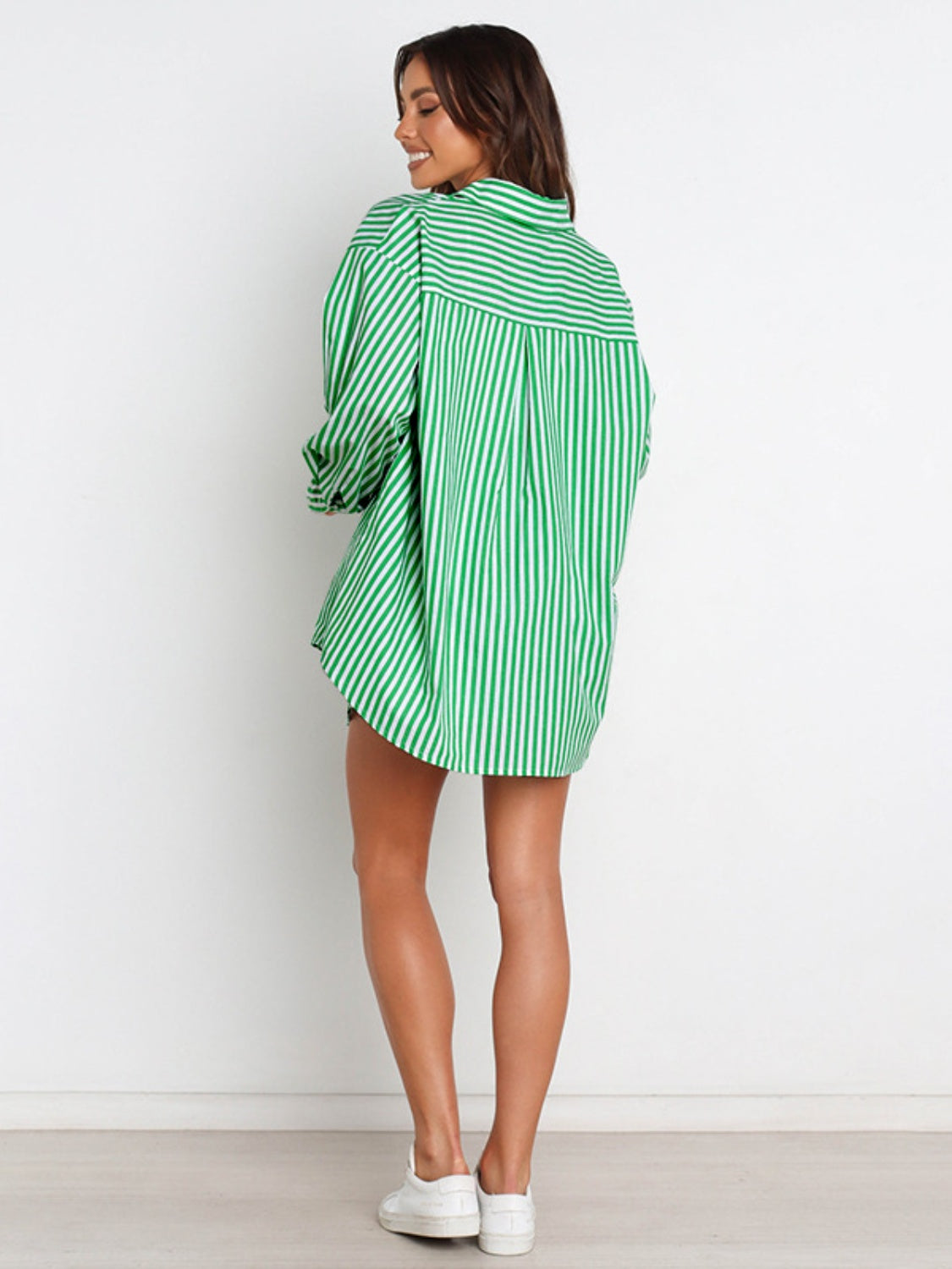 Striped Dropped Shoulder Shirt and Shorts Set Orchid Unique 