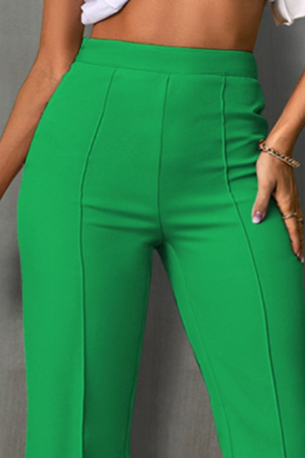 High Waist Straight Pants Orchid Unique 