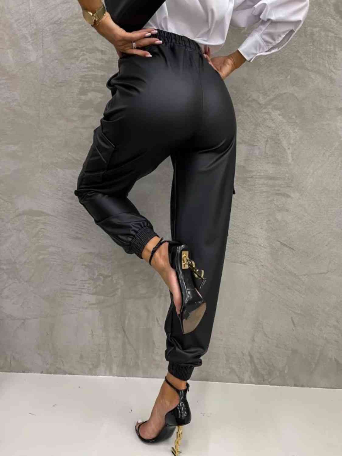 Tied High Waist Pants with Pockets Orchid Unique 