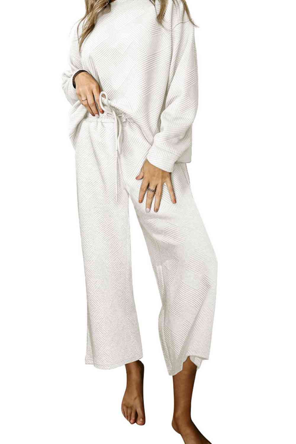 Dropped Shoulder Top and Pants Set Orchid Unique 