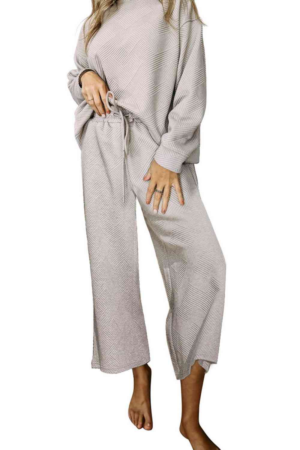 Dropped Shoulder Top and Pants Set Orchid Unique 